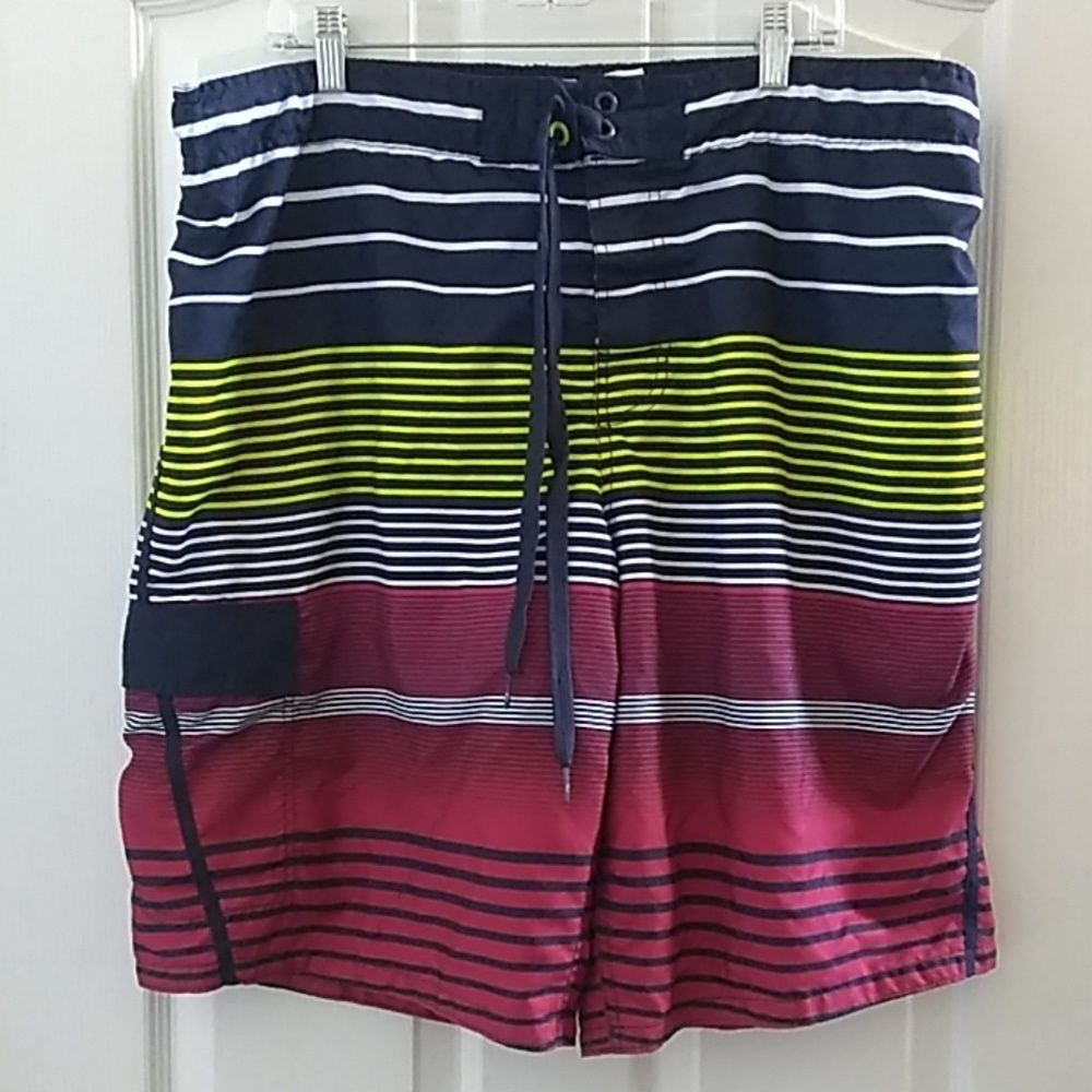 FINAL MARKDOWN Men's Op Striped Cargo Swim Trunks (XL 40/42)